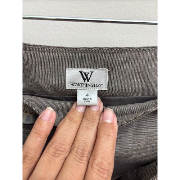 Vintage Retro Brown High Waist Double Breasted Tailored Midi Pencil Skirt Size 4 - Picture 5 of 8